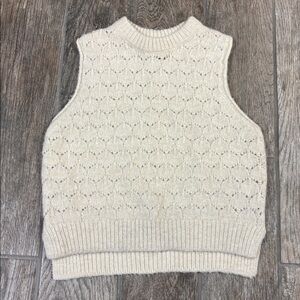 Cream Knit Sweater Vest
